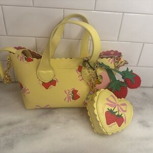 Juicy Couture Sweet Strawberry Mini Tote With Coin Pouch And Detachable NWT